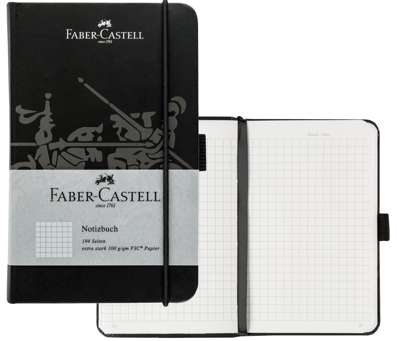 Faber-Castell Notebook FSC Mix Squared Pack of 1 Chequered 90 x 140 mm Black