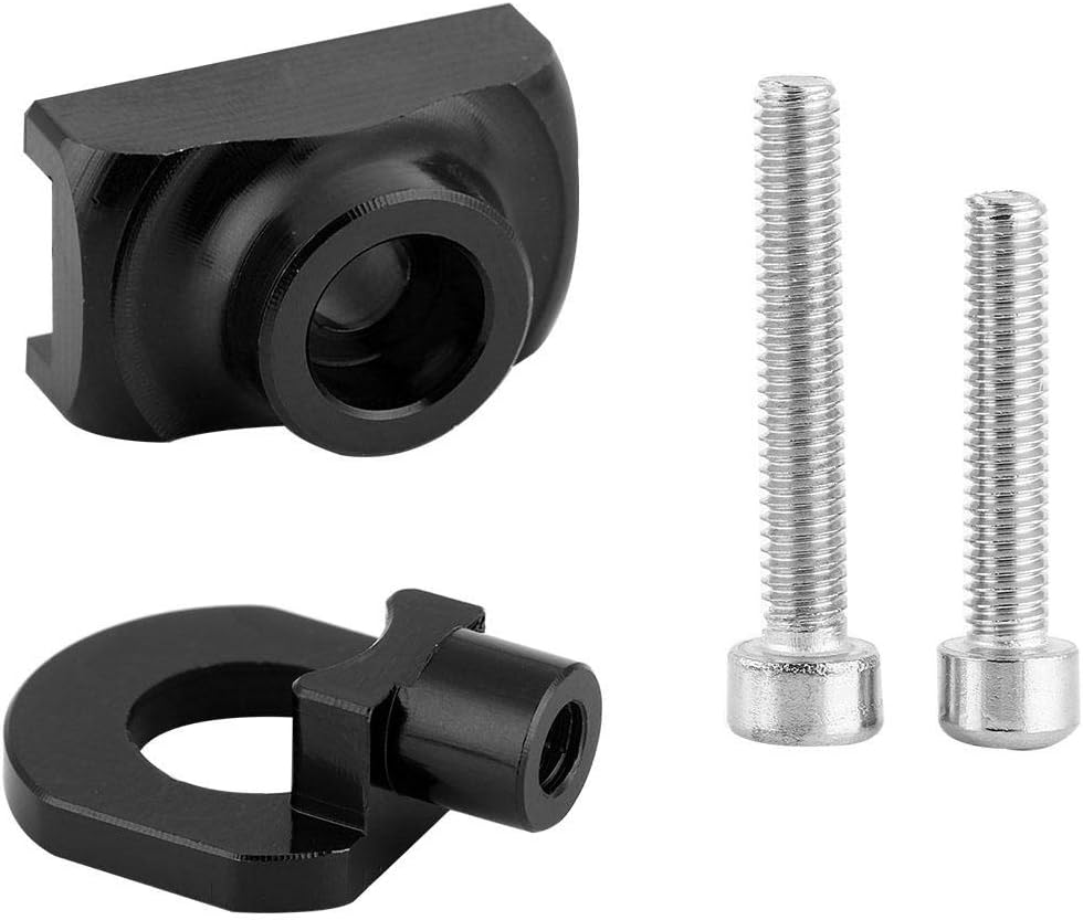Dilwe Bicycle Chain Tensioner, Single Speed Bike Fixie Chain Guide Adjuster (Black, Aluminum Alloy)