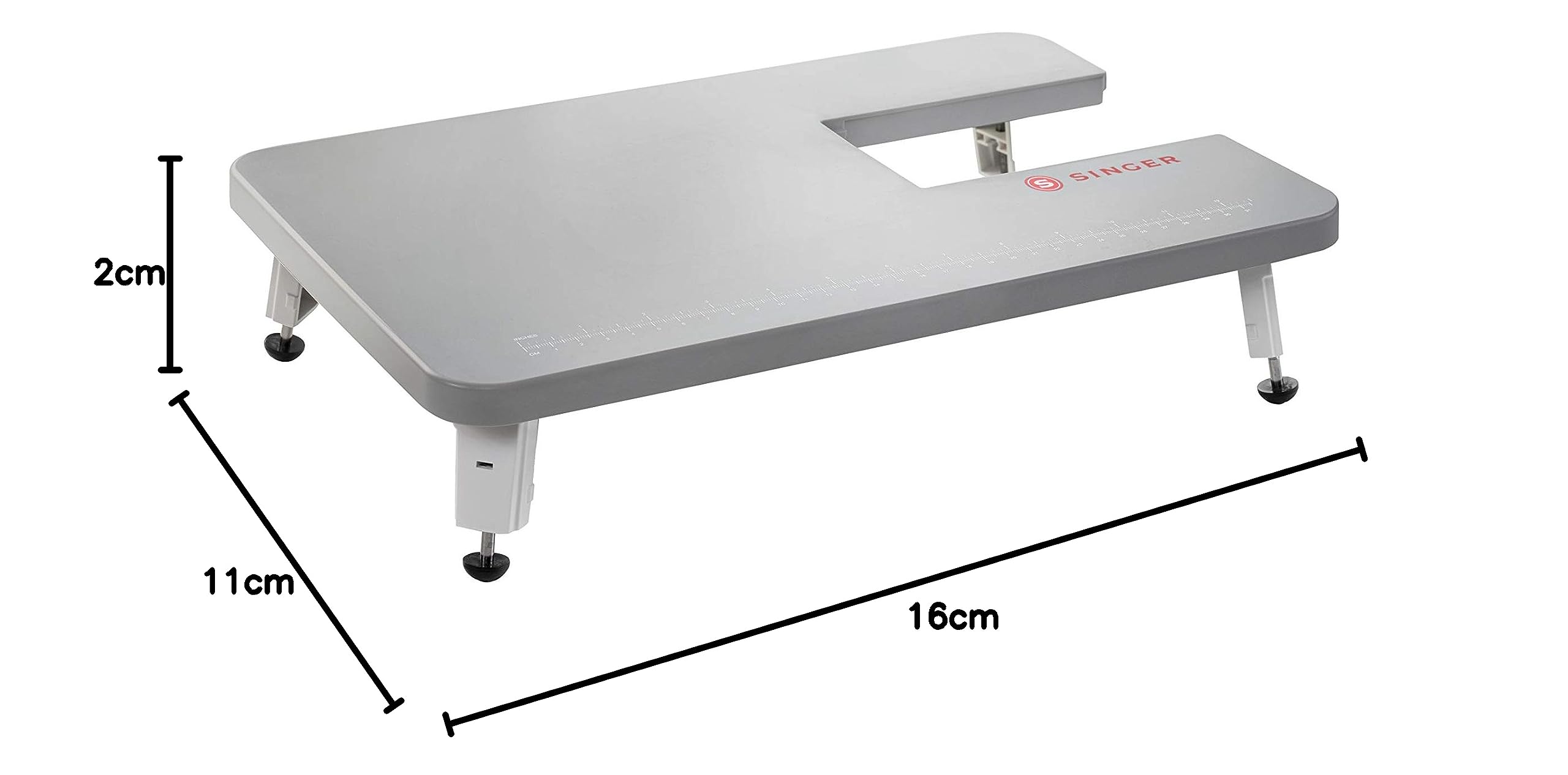 SINGER Gray Sewing Machines Extension Table for Heavy Duty Sewing Machines 4411, 4423, 4432, 4452, 5511, 5523, 5532, 6335 to sew Larger Projects with Ease, Professional Results, Foldable Leg