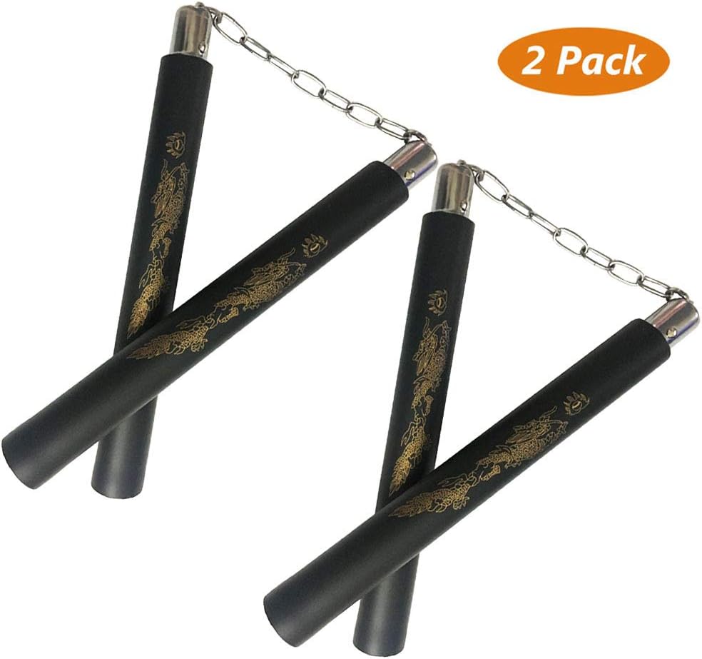 Fayscingo 2 Pack Foam Training Nunchucks Safety Practice Padded