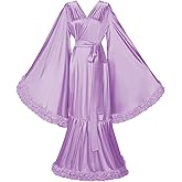 Daily Life Mall Women's Silk Bathrobe Long Lingerie bridal robes for bride Old Hollywood Maternity Photoshoot for women