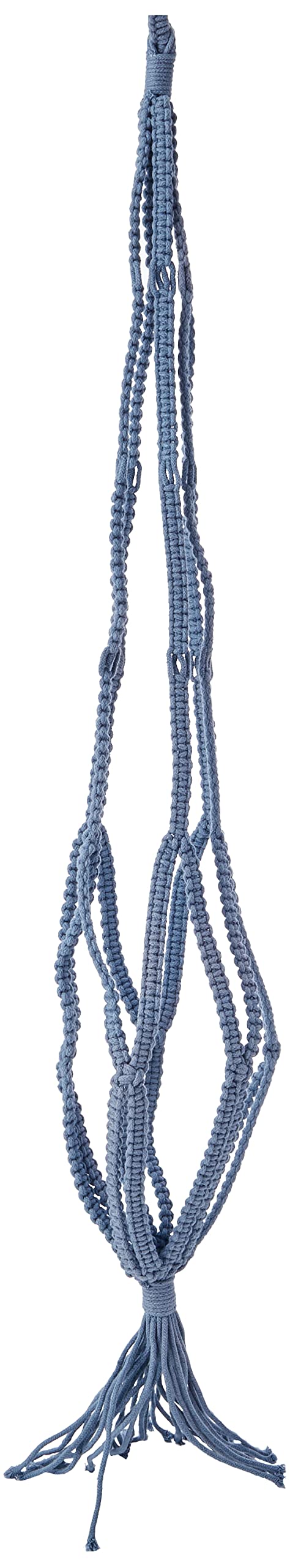 Mood collection Macrame Pot Holder, 100 cm, Cotton, Faded Blue, One Size