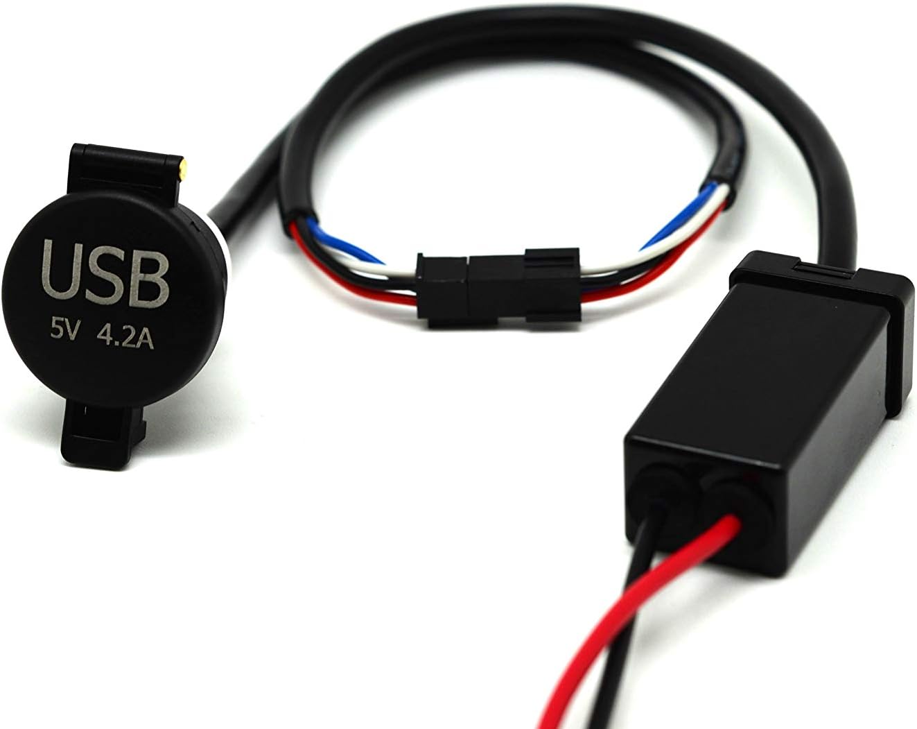 Cliff Top Weatherproof Motorcycle USB 5V 4.2 Amp Dual USB Charging Port for Motorcycle/Motorbike/Scooter/Surface Panel Mount ATV UTV Smart Phone GPS Tablet Camera - Image 5