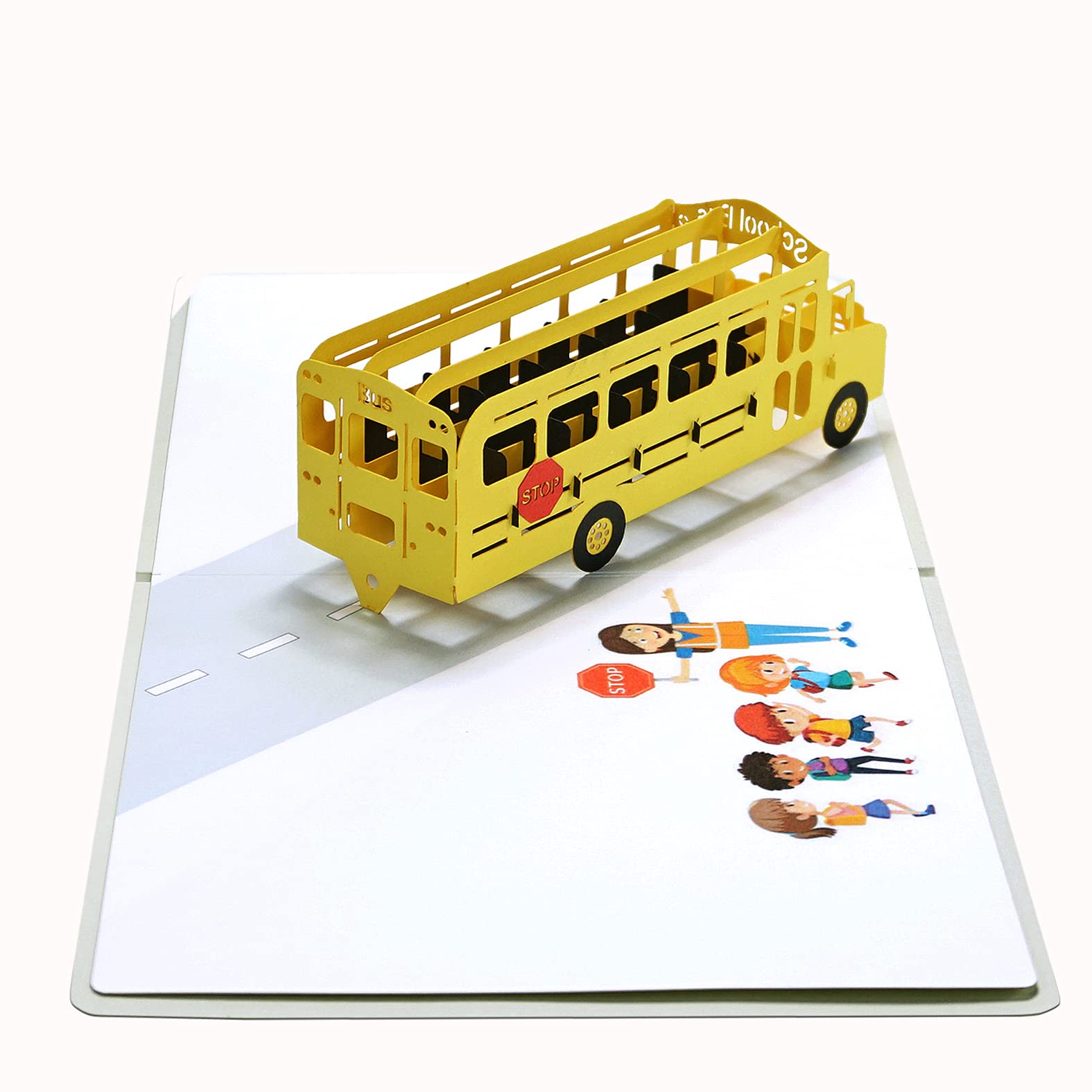 CUTPOPUP Bus Birthday Pop Up Card, 3D Popup Greeting Cards, 3D Birthday Card With Blank Note, Handmade 3D Popup Birthday Card Men Father Brother Husband Him Son Newphew School UK