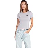 Volcom Women's Have a Clue Short Sleeve Tee – Fitted T-Shirt with Striped Neck Taping