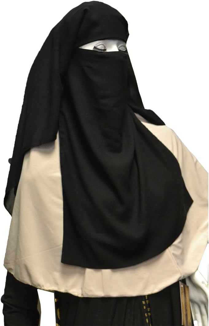 Hayaa Clothing 3 Layer XLarge Tie-back Soft Chiffon Crepe Saudi Niqab