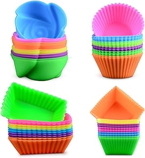 WENTS Cupcake Förmchen - 24 Wiederverwendbare Muffinförmchen von 6 Farben aus hochwertigem Silikon umweltschonende Cupcake Formen Muffinform Backform Cupcakeförmchen Silikon Muffin Förmchen