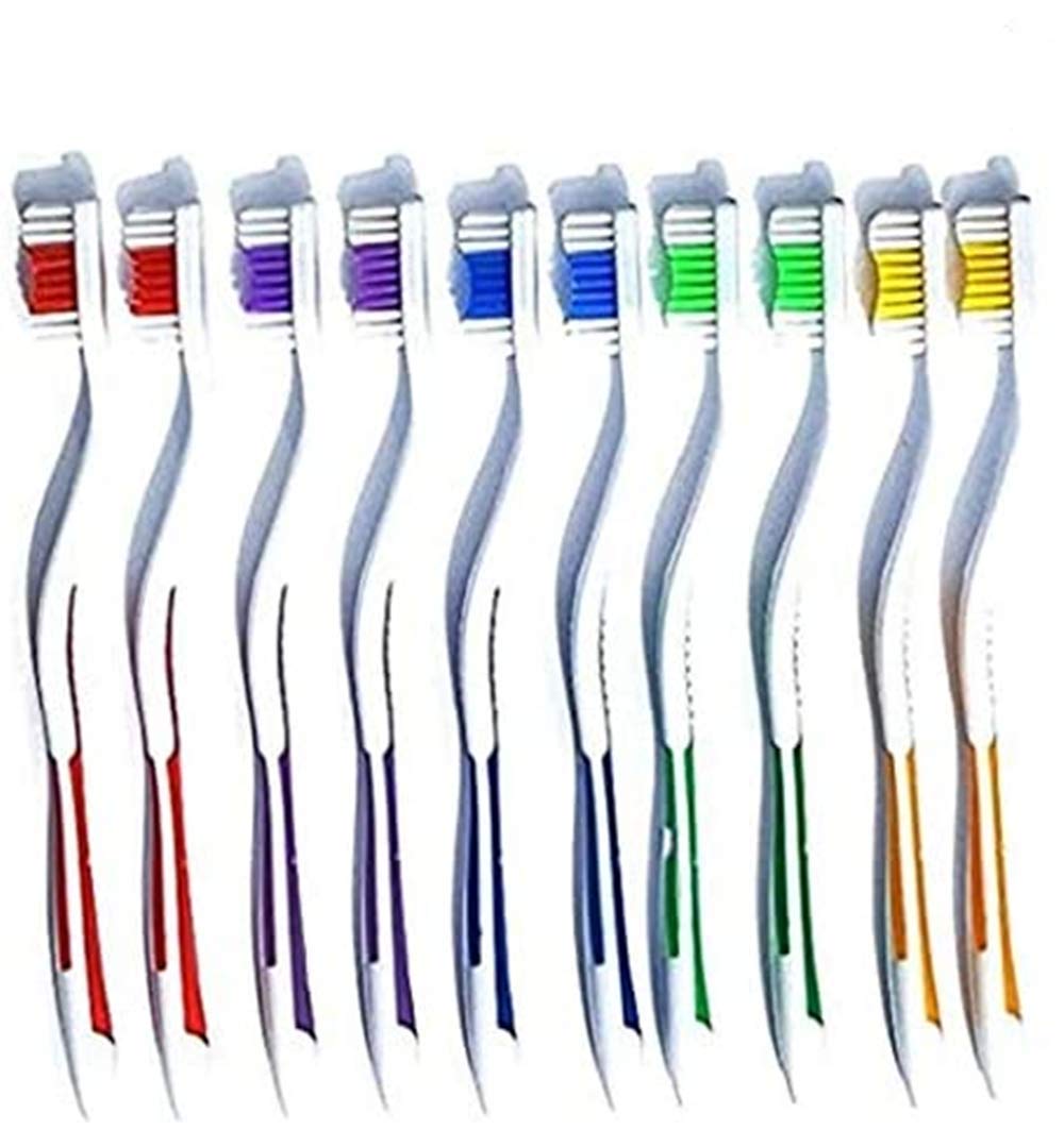 HomeNite 100 Pack Classic Standard Toothbrushes Medium Soft Toothbrush, Individually Packaged Disposable Travel Toothbrush Set for Adults or Kids