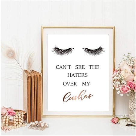 Amazon Com Dayanzai Lashes Quote Prints Makeup Wall Art Eyelashes