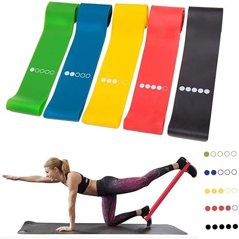Famyfamy 5Pcs Fitness Bandas,Resistencia Cintas,Fitness Bandas ...