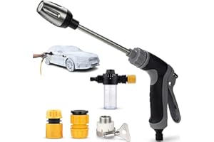 Pressure Washer – 15x More Powerful Than Hoses, Heavy-Duty Stainless Steel Hydro Jet Wand for Garden Hose, High Pressure Powe