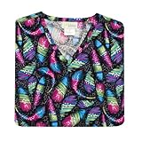 E. Libby Uniforms Print V-Neck Tops