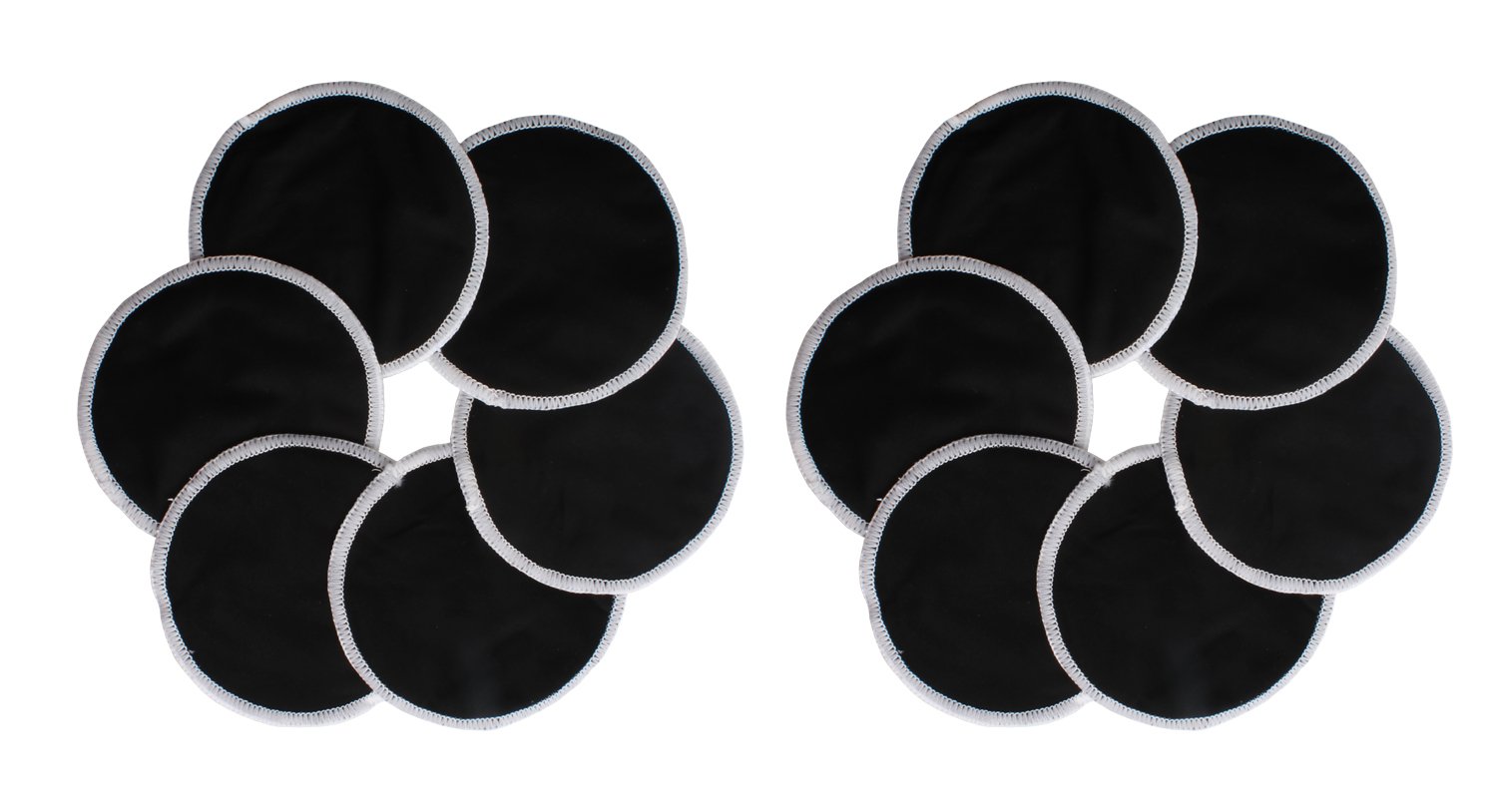 Ana Wiz Washable Natural Bamboo Breast Pads (Pack of 12, Black)