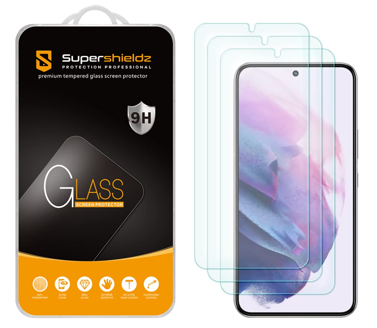 Supershieldz (3 Pack) Designed for Samsung Galaxy S22+ / S22 Plus Tempered Glass Screen Protector, Anti Scratch, Bubble Free