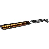 LAMPHUS SolarBlast 32W Amber White LED Warning Strobe Visor Light Bar | Emergency Warning Police Lights, for Service Tow Work Truck Snow Plow Patrol Vehicle Interior, 48 Flash Modes, 12V Flashing