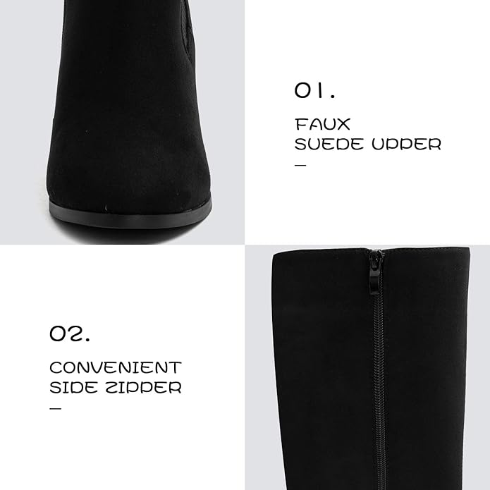 Katliu Womens Heeled Boots Suede