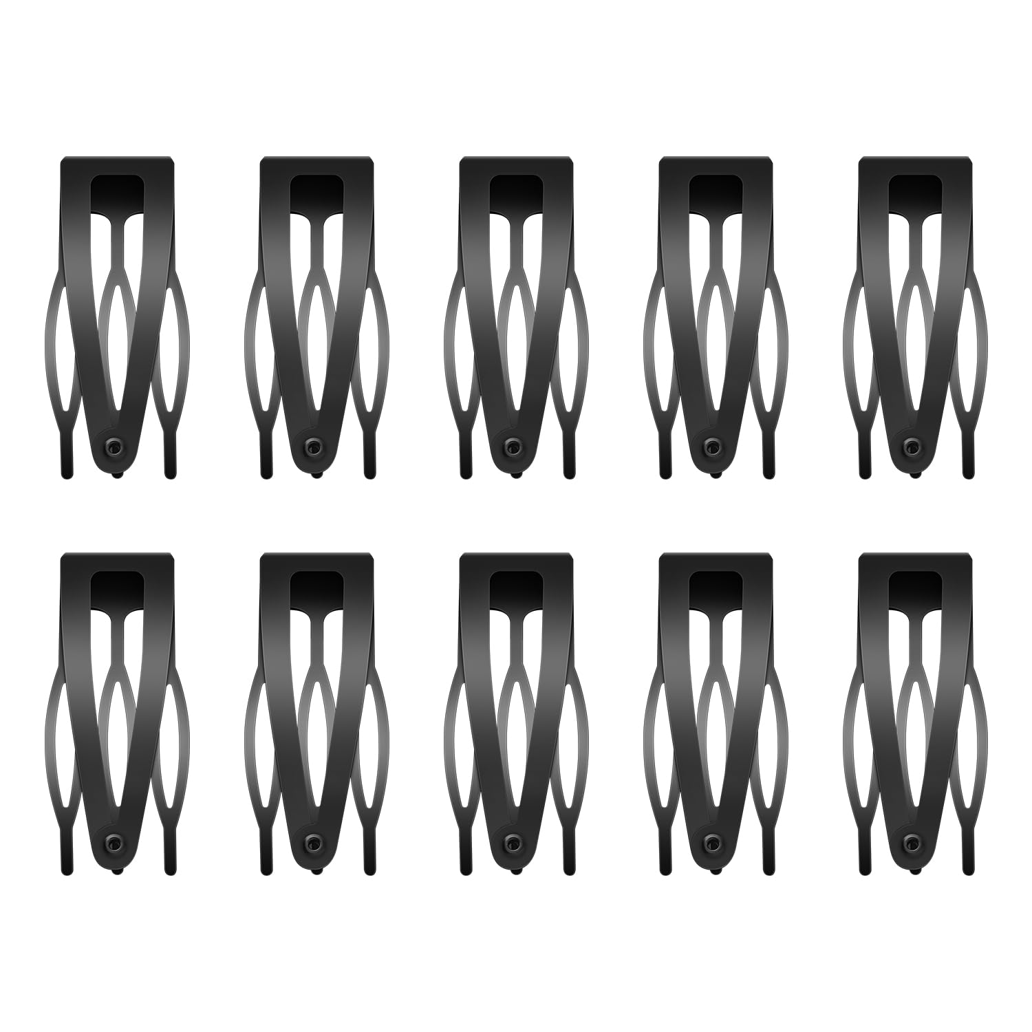 Photo 1 of 10 Pcs Double Grip Hair Clips, Sightor Metal Snap Hair Clips Hair Barrettes for Women Hair Making Salon Supplies Hair Accessories (Black)