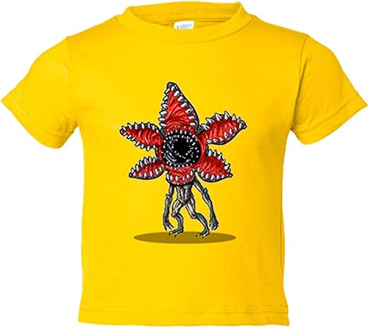 Camiseta niño Chibi Kawaii Stranger Things Demogorgon parodia - Amarillo, 3-4 años: Amazon.es: Bebé