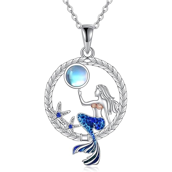 Collar De Sirena Para Mujer, Plata De Ley 925, Larimar