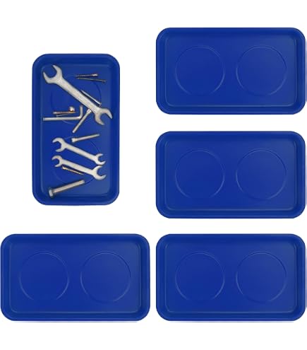 HAKZEON 12-Pack Magnetic Parts Trays - 2 Size Rectangle Magnetic Holders For Tools & Hardware