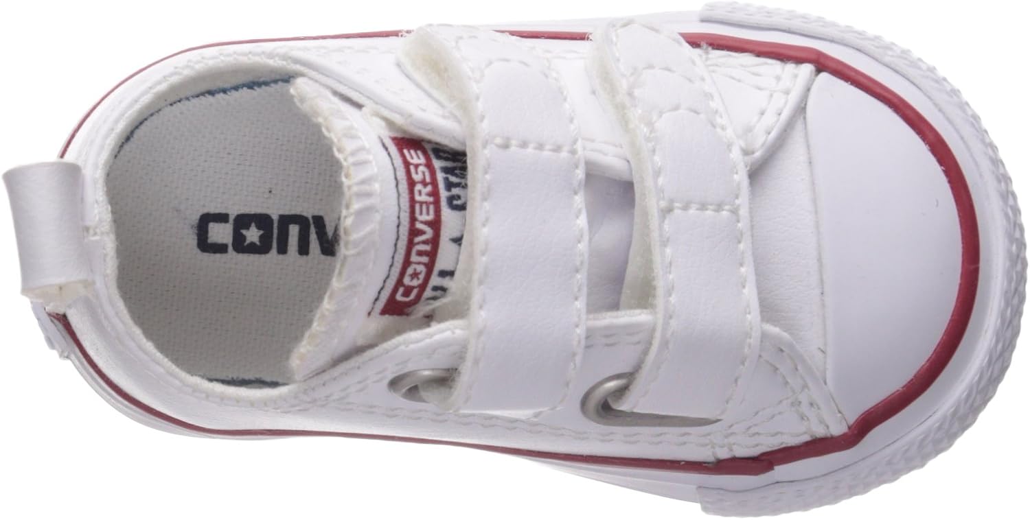 converse white & red all star 2v trainers toddler