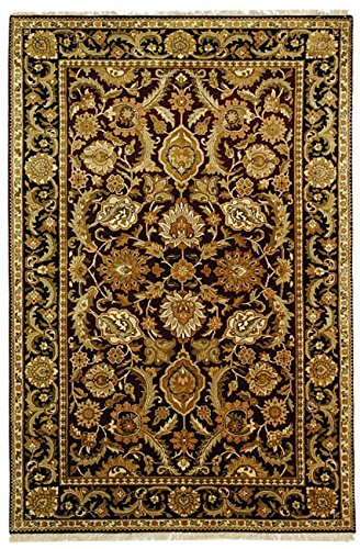 Safavieh Dynasty Collection DY244A Hand-Knotted Burgundy and Black Premium Wool Area Rug (6' x 9')