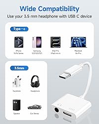 USB C to 3.5mm Headphone and Charger