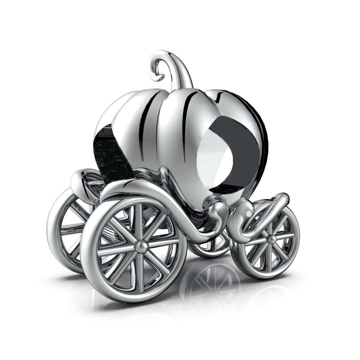 Cinderella Princess Pumpkin Carriage Charm 925 Sterling Silver Bead for Pandora Moments Bracelets Her Girls Women - Happy Birthday Gift Box