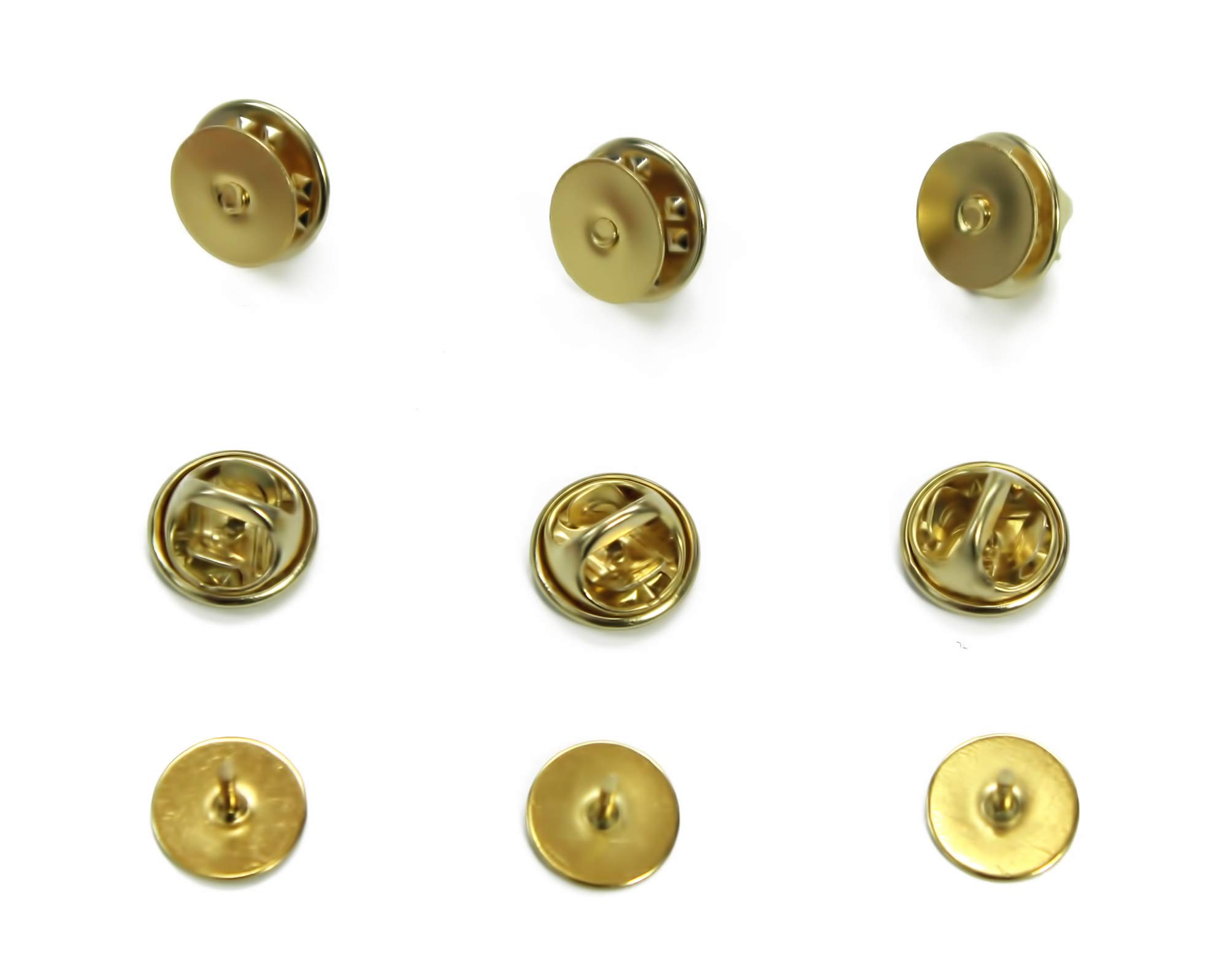 ALL in ONE Butterfly Clutch Tie Tacks Pin Backs with Blank Pins for DIY Craft (Gold 50 Pairs)