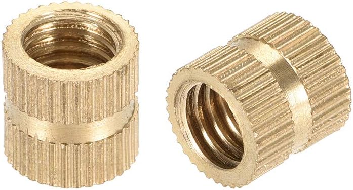uxcell Knurled Insert Nuts, M8 x 10mm(L) x 10mm(OD) Female Thread Brass Embedment Assortment Kit, 5 Pcs, M8 x 10mm(L) x 10mm(OD),5 Pcs