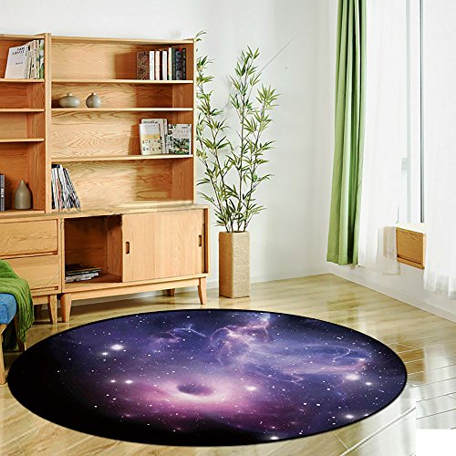 Printing Round Rug,Space Decorations,Black Hole in the Nebula Gas Cloud in Outer Space Universe Astro Solar System Print Mat Non-Slip Soft Entrance Mat Door Floor Rug Area Rug For Chair Living Room,Na