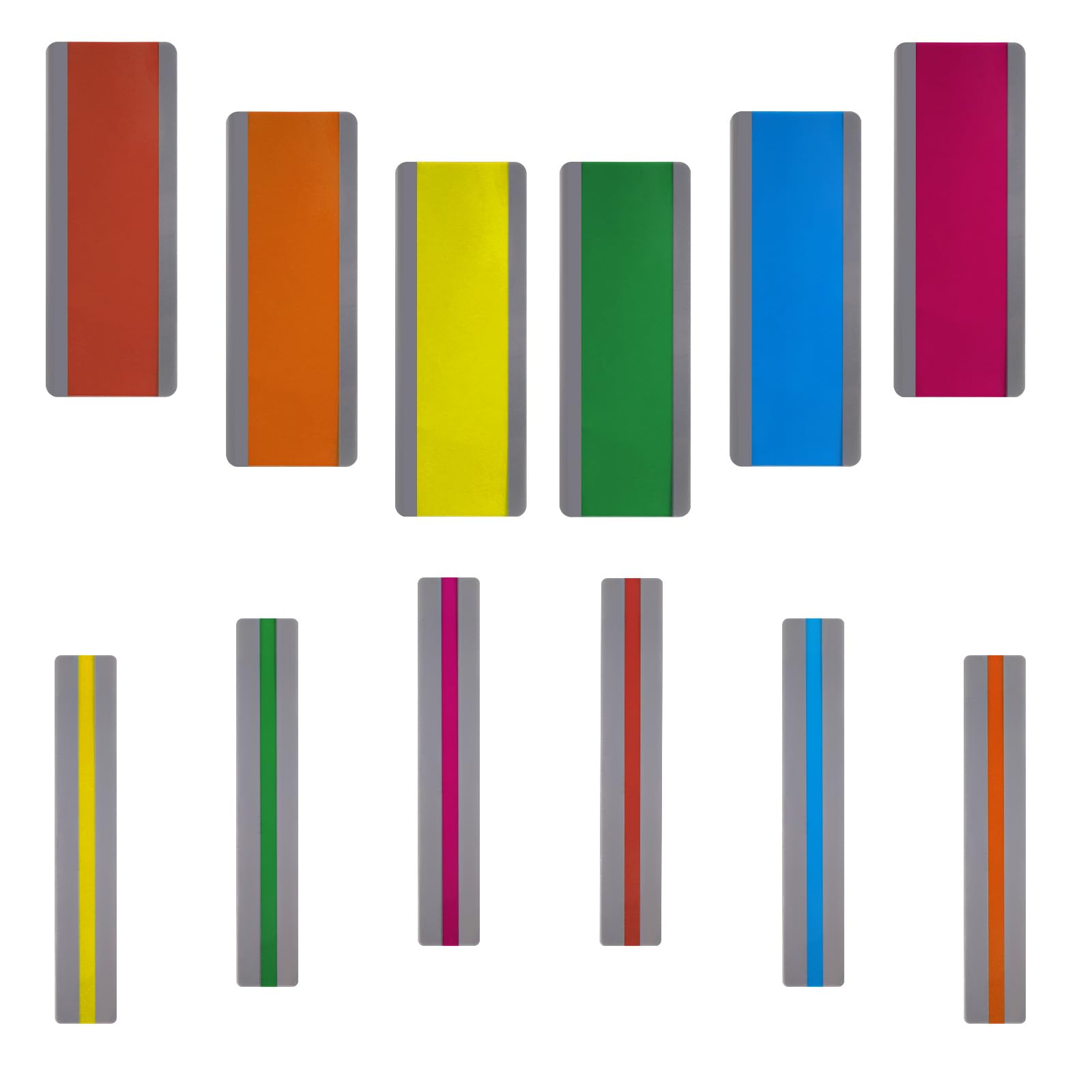 Photo 1 of 12Pcs Dyslexia Reading Tools Guided Reading Strips Highlight Strips Readings Tracking Colored Overlays Bookmarks Rulers Helps with Reduce Visual Stress for Teacher Supply Guided 2 Sizes, 6 Colors