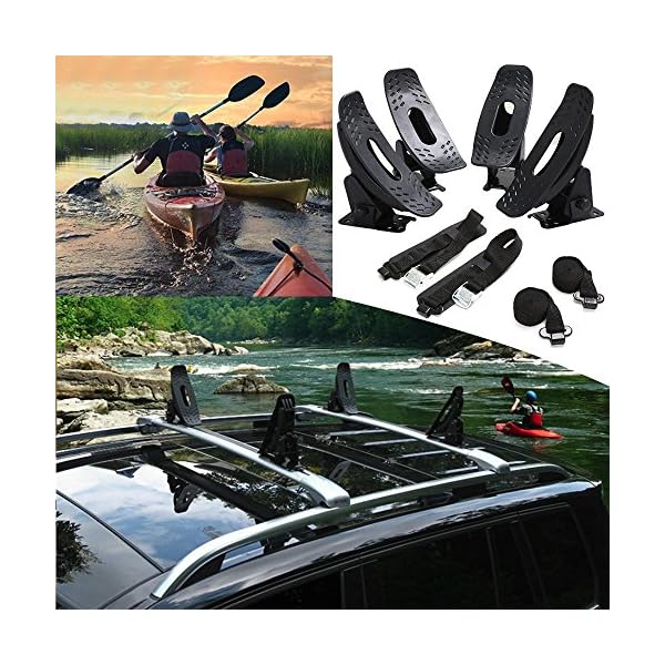Yaheetech-Universal-Kayak-Carrier-Roof-Rack-Cross-Bars-Saddles-Cradle-Canoe-Sail-Boat-Black