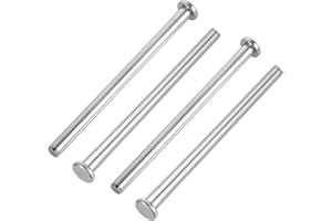 INNOHHUSTLE 4 Pcs Door Hinge Pins, 3.5 Inches Hinge Mailbox Pin for Interior Door Security Replacement Outlet Stainless Steel Bushing Repair Kit for Repair and Replacement, Silver
