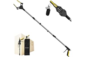 GISUNG Extra Long 44" Grabber Reacher, Foldable Grabbers for Elderly Grab It Reaching Tool with Upgraded Rotating Jaw & Storage Bag, Strong Magnetic Tip, Sturdy Grabber Pickup Tool for Trash Pickup, Aid