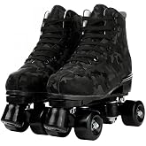 jessie Outdoor Roller Skates Women Adult with Light Up Wheels Black Quad Skating for Men Youth Boys Girls