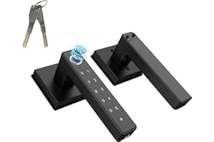 KENRONE Fingerprint Door Handle Lock Keyless Entry,3 Unlocking Methods Door Knob,Biometric Door Lock with Handle Keypad Code for Home Hotel Office Apartment Bedroom