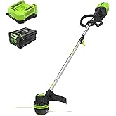 Greenworks 80V 16" Brushless Cordless String Trimmer with 2.0Ah Battery & Rapid Charger – .080" Dual Line, Variable Speed, Lightweight Design, 4-Year Warranty