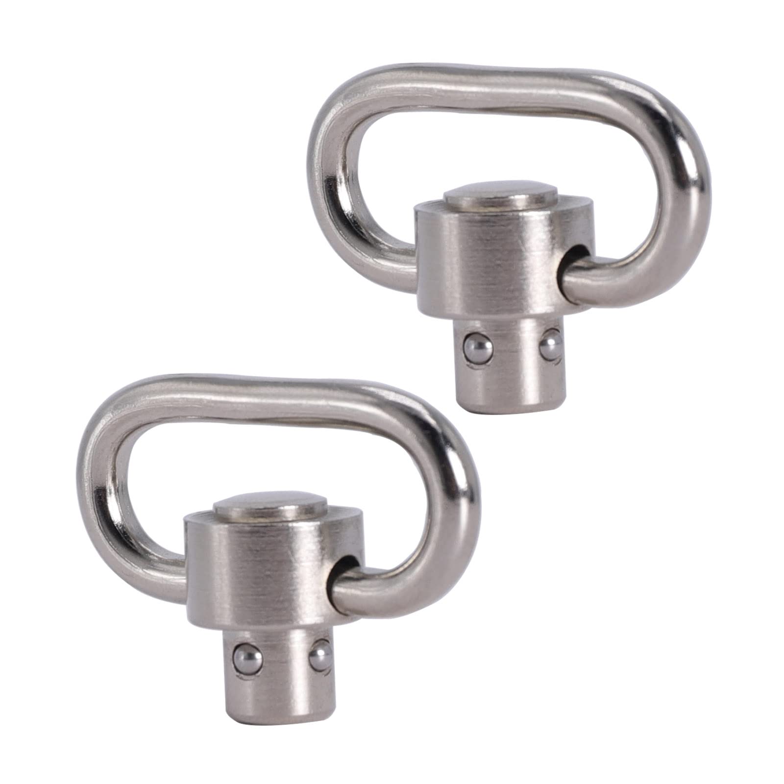 ND 2PCS 1.25'' Push Button QD Sling Swivel Heavy Duty Quick Detachable (SILVER)