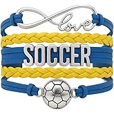 Sportybella - Soccer Charm Bracelet, Adjustable Bracelet Gift for Players and the Team