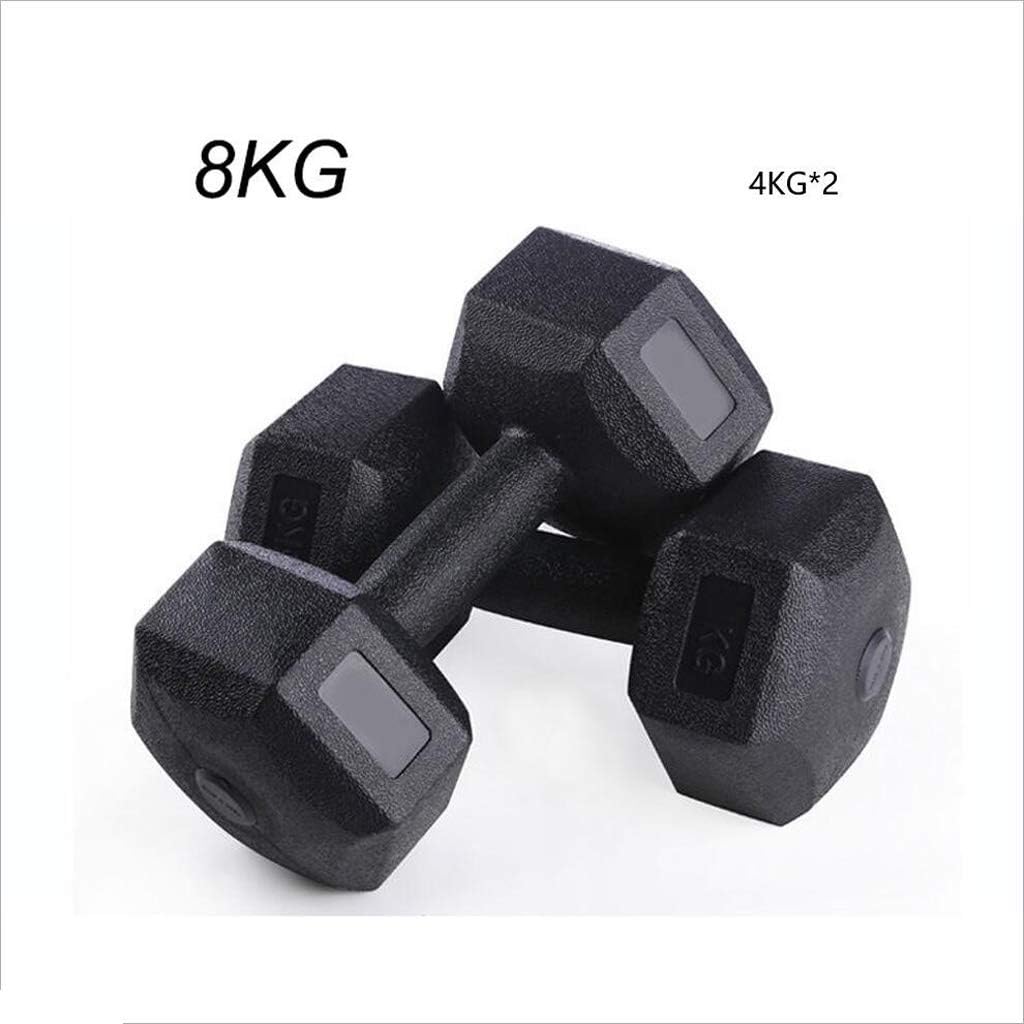 Love lamp Dumbbells Hex Dumbbell Free Weight Rubber Coated Black Pair Dumbbell Exercise Arm Muscle Home Fitness Equipment 12kg Dumbbells 20 lbs