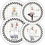 Reston Lloyd Electric Stove Burner Covers, Set of 4,  Night Shift All-Over Pattern
