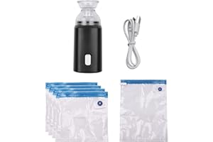 HEEPDD Electric Pump with Vacuum Storage Bags, Rechargeable Portable Space Saver for Travel Home Use, Includes 5 Bags USB Cab