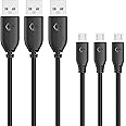 Rankie 3-Pack 3ft Micro USB Cable High Speed Data and Charging (Black)
