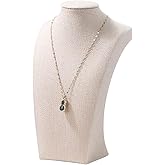 Necklace Bust Stand for Selling, Linen Necklace Display Holder, Jewelry Necklace Organizer Rack for Home Use or Store Show (9" Height)