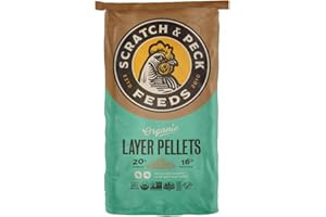 Scratch and Peck Feeds Whole Grain Layer Pellets Chicken and Duck Feed - 25 lbs Bag - Corn-Free and Soy-Free - 16% Protein, Certified Organic and Non-GMO Project Verified Chicken Food