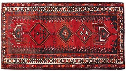 8'6" x 4'2"Geometric Pattern, Area rug, Vintage wool rug, Red Rug, Beautiful Design, Floor Classy Carpet,Runner Rug Code : S998
