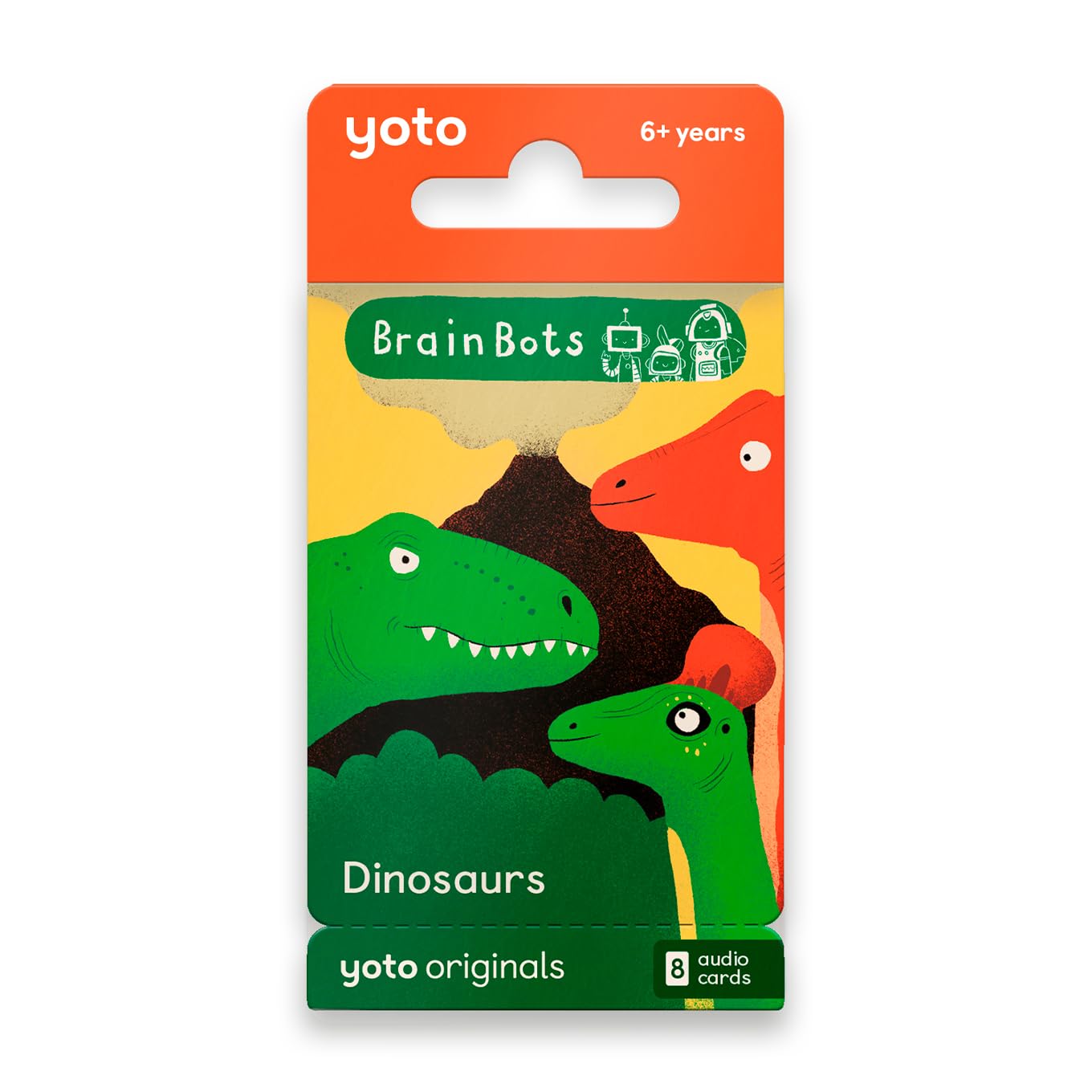 Yoto BrainBots: Dinosaurs – 8 Kids Audiobook Cards for Use with Player & Mini All-in-1 Audio Device, Educational Screen-Free Listening with Fun Stories for Learning & Interactive Quizzes, Ages 6+