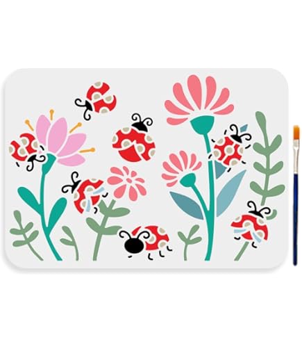 Plantilla De Mariquita Para Pintar Mariquitas En Paredes Y Muebles De Una Habitación Infantil