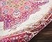 Nourison Passion Ivory/Fuchsia 4' x Round Area Rug, Boho, Traditional, Easy Clean, Non Shedding, Bed Room, Living Room, Hallway, (4' Round)